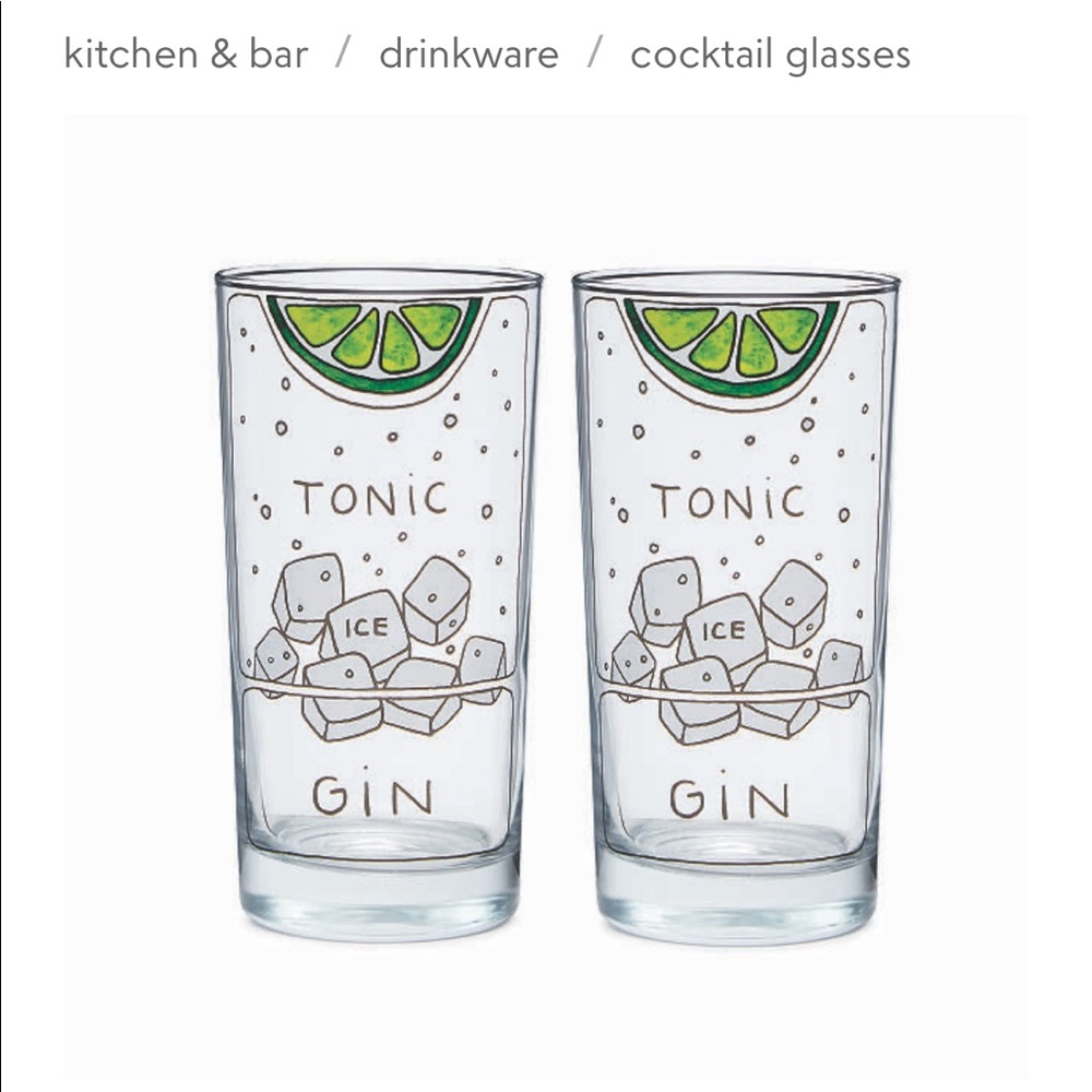 Uncommon Goods Gin and Tonic Diagram Glassware